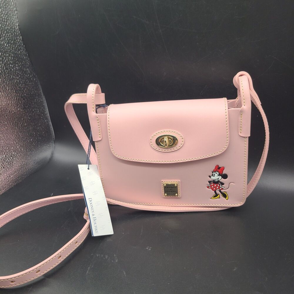 Disney Parks Dooney & Burke bag purse crossbody Pink Leather Minnie Mouse new - Picture 2 of 11